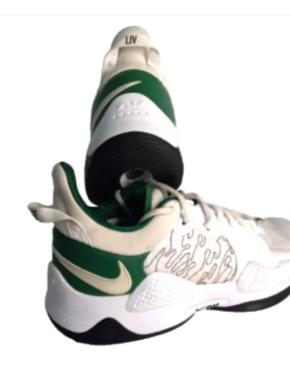 Nike PG 5 Live Life Basketball Shoes Men's Size 8.5 White Green DC6768-991